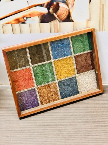 Handcrafted Multicolor Stone & Wood Resin Display Box